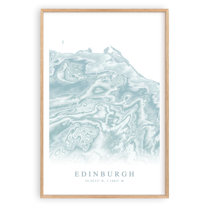 edinburgh scotland map print in wood frame