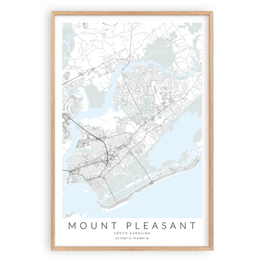 mount pleasant south carolina map print