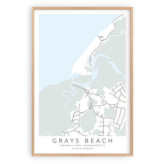 grays beach yarmouth port poster