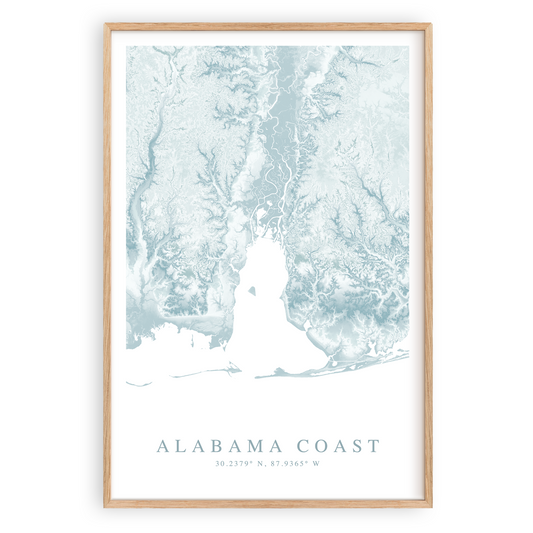 alabama coast map print
