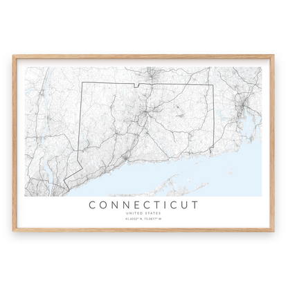 Connecticut State Map Print