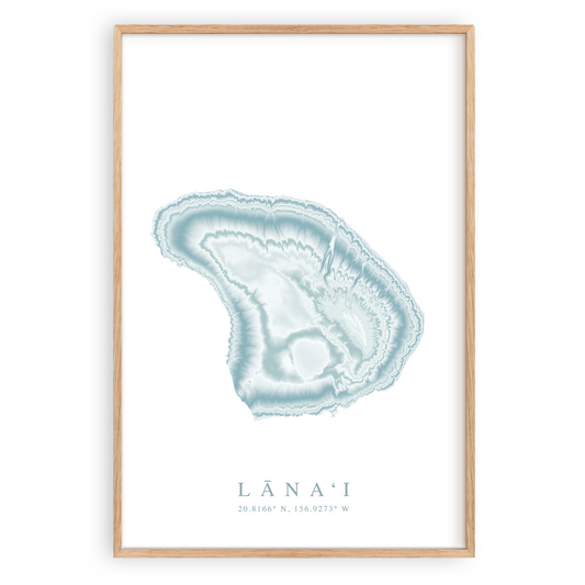 lanai hawaii map print