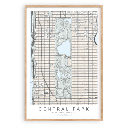 Central Park Map Print