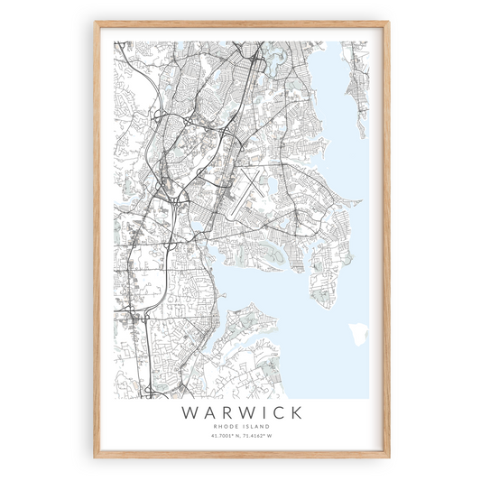 Warwick Map Print