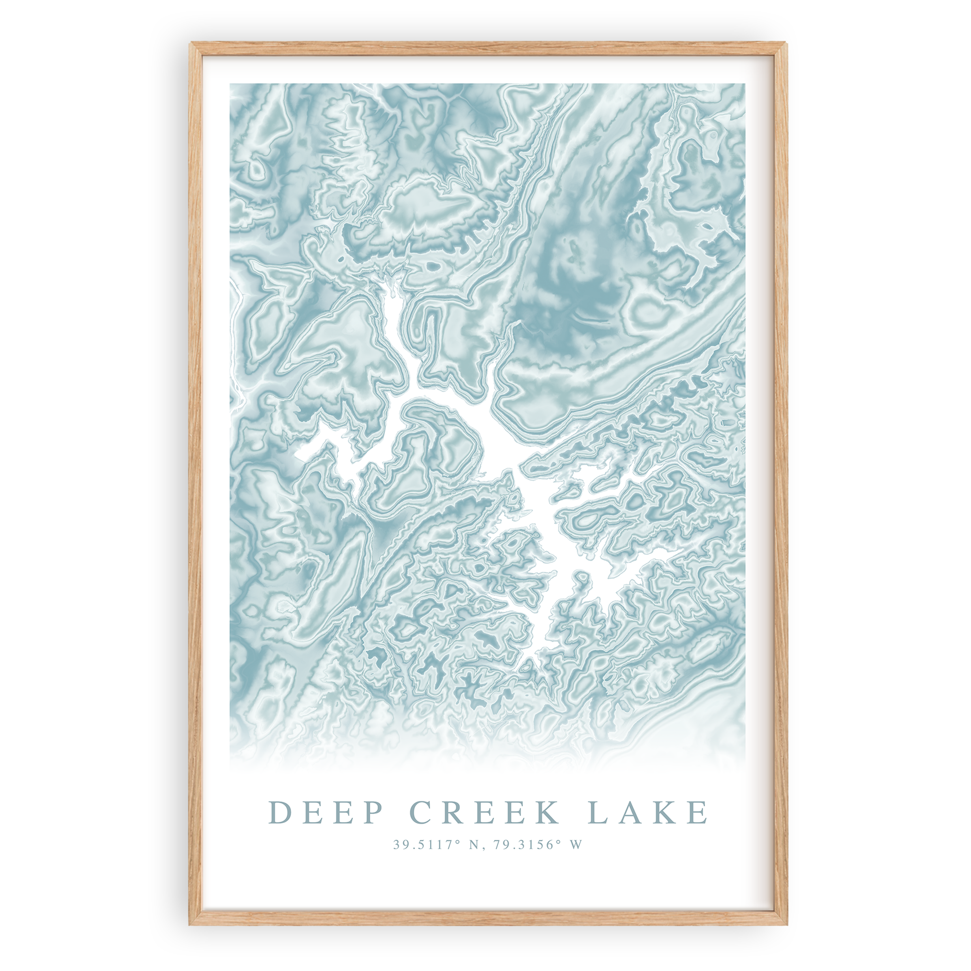 deep creek lake new hampshire map print