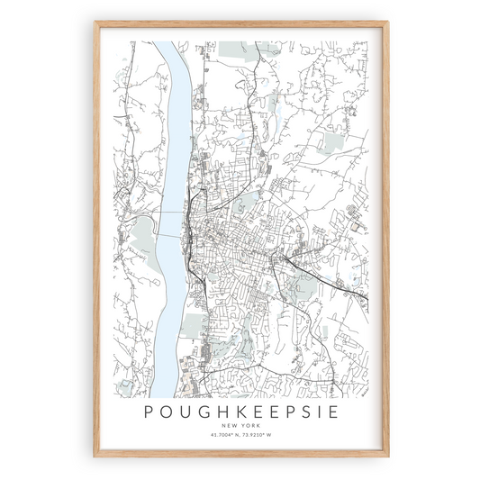 poughkeepsie new york map print