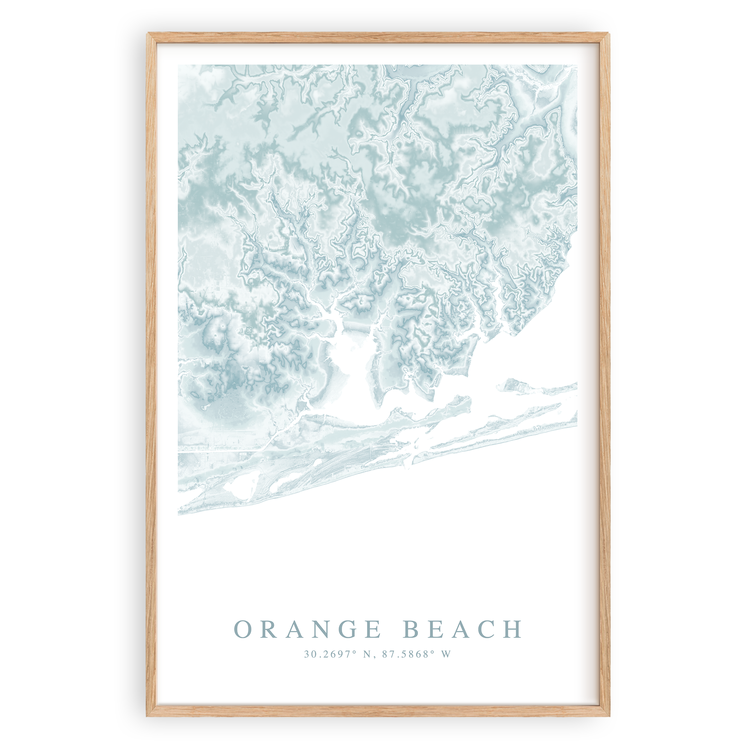 Octagonal Beach Map Orange Beach Map Print – VirtualMap