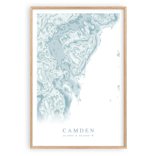 camden maine map print