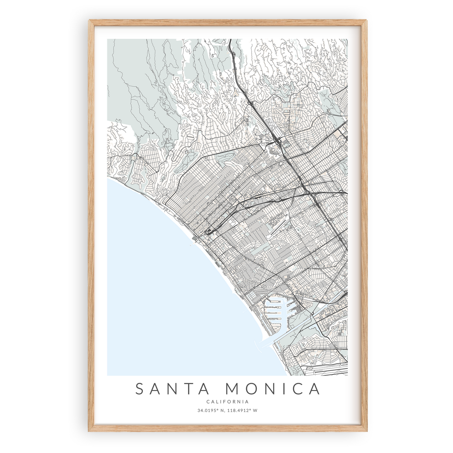 Santa Monica Map Print