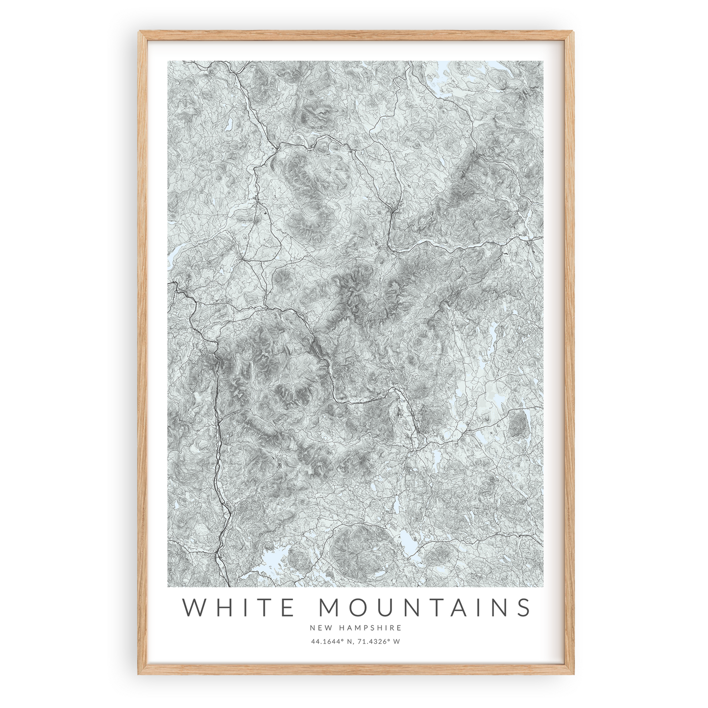 white mountains map poster
