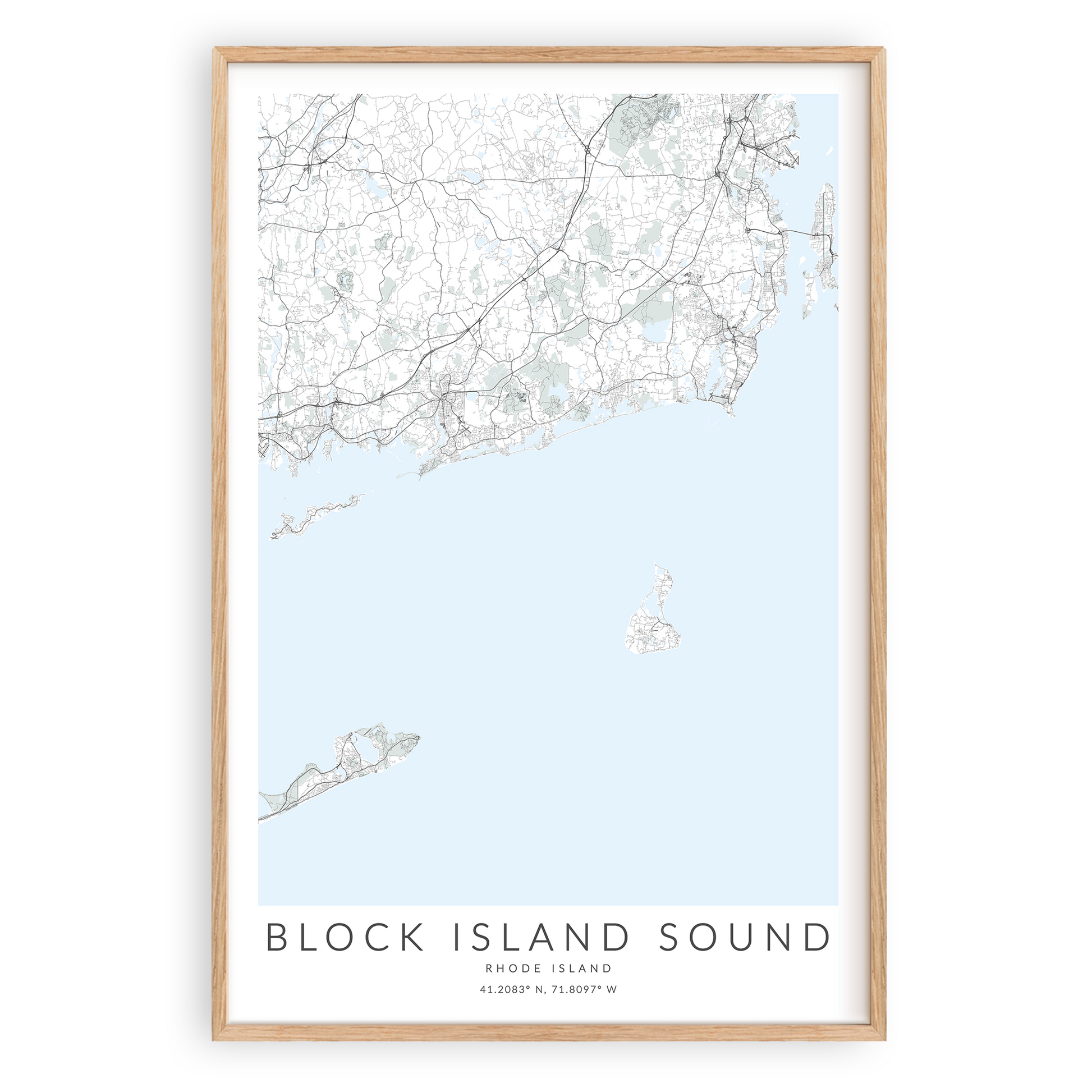 block island sound map poster