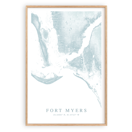 fort myers florida map poster