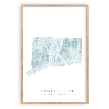 Connecticut Map Print