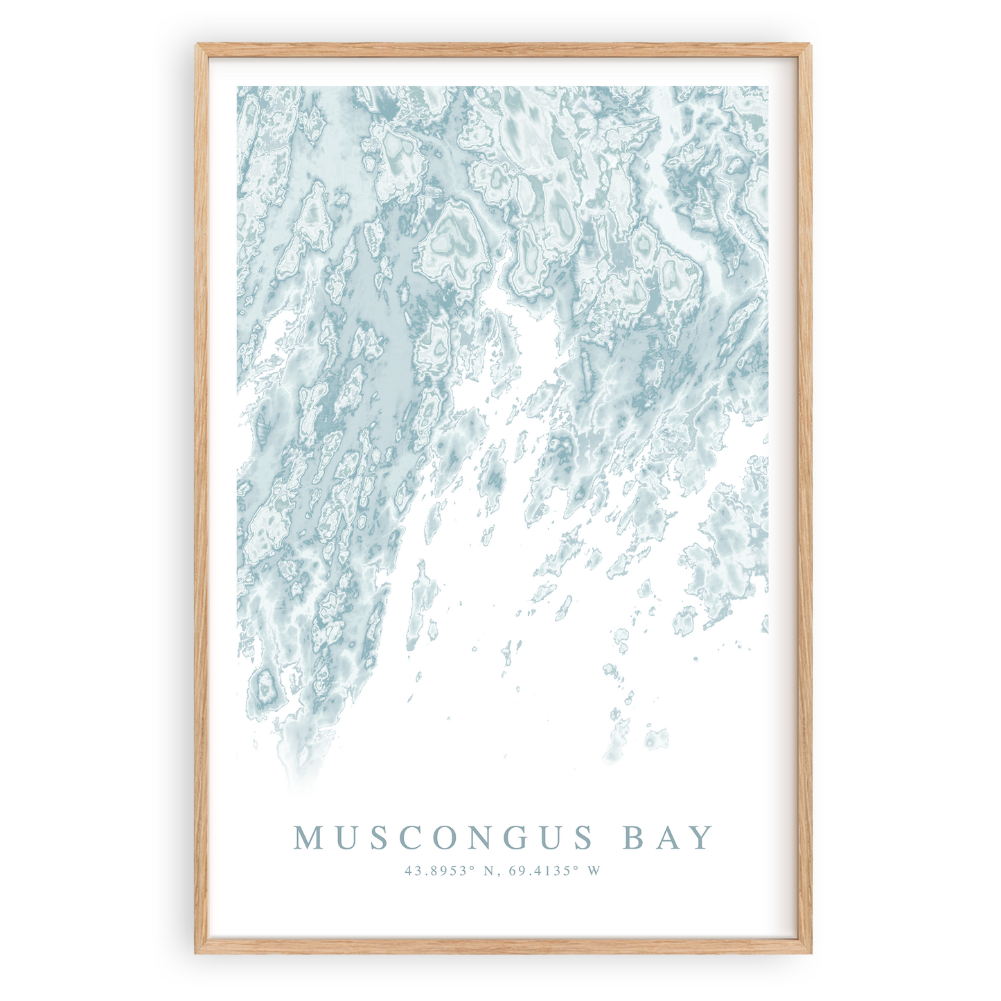 muscongus bay maine map print