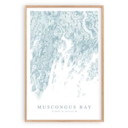 muscongus bay maine map print