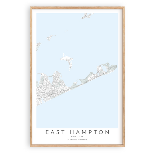 east hampton new york map print