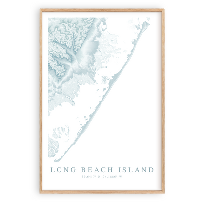 long beach island new jersey map print