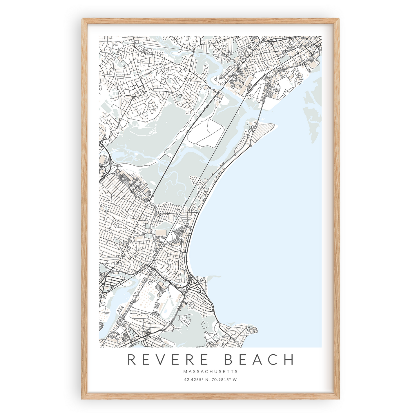 Revere Beach Map Print