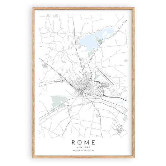 rome new york map print