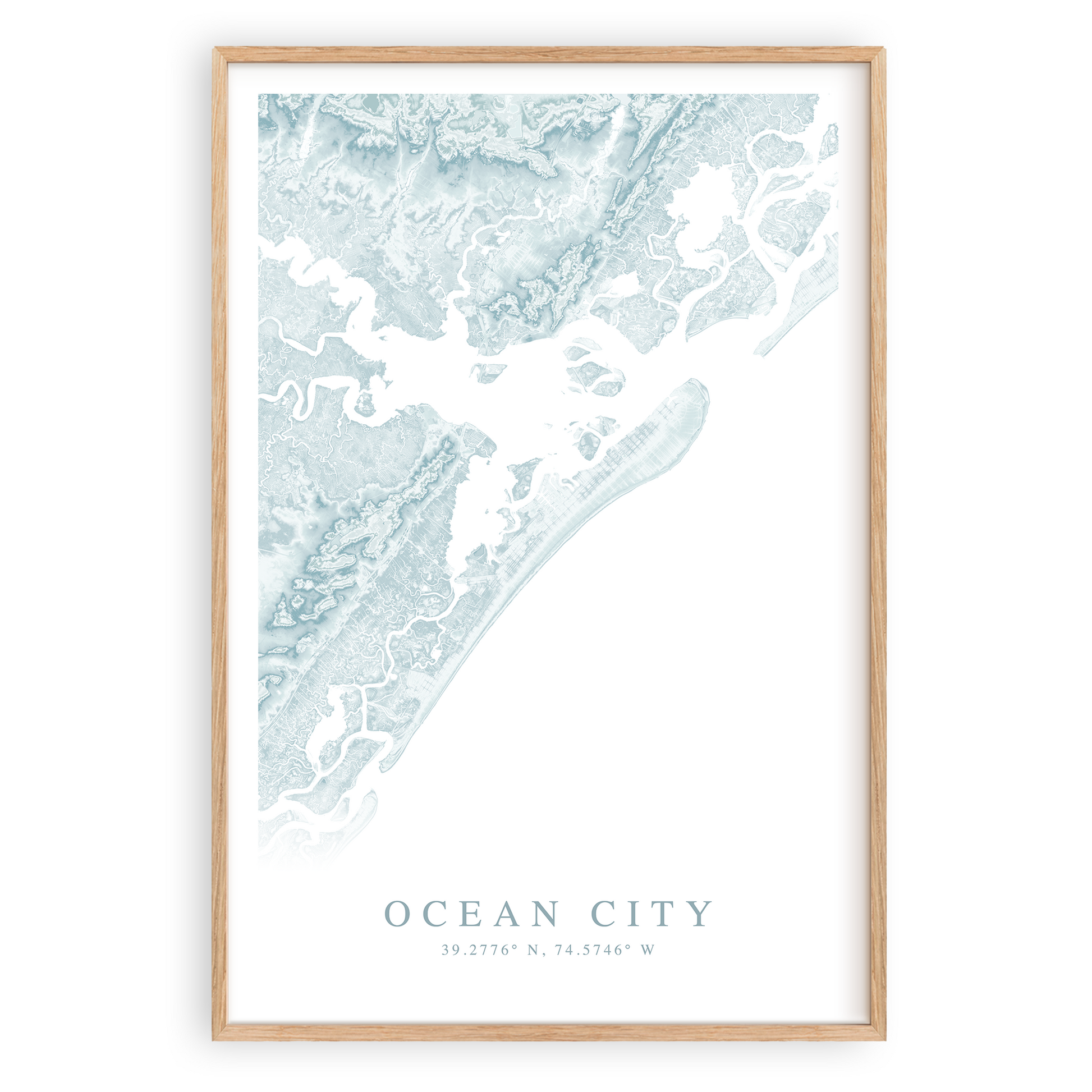 ocean city new jersey map print