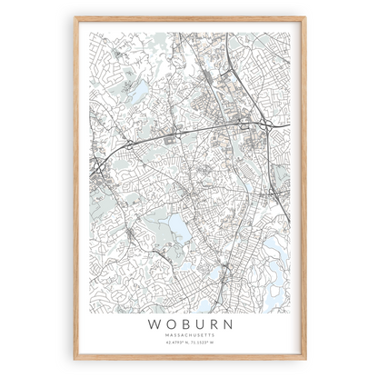 Woburn Map Print