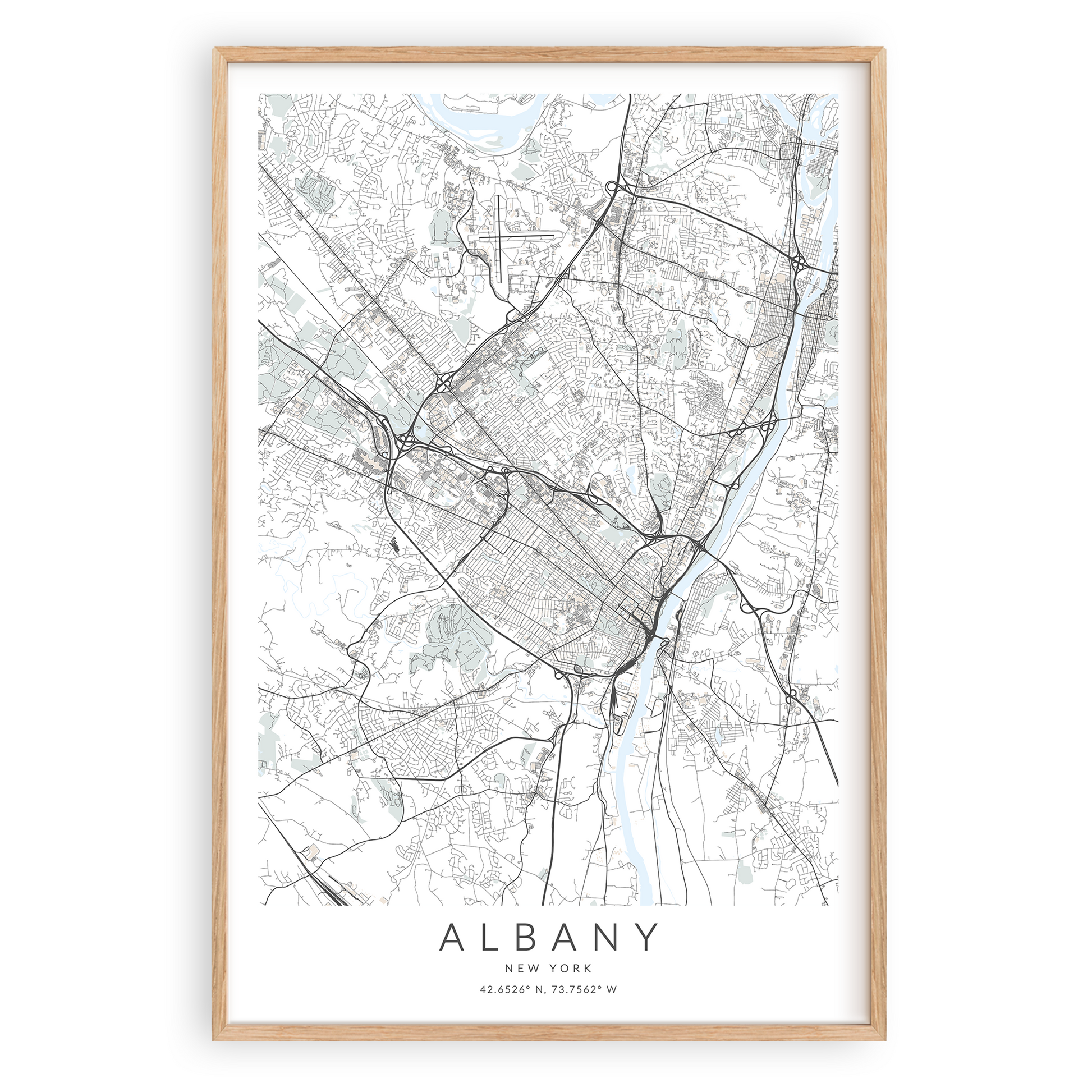 albany new york map print