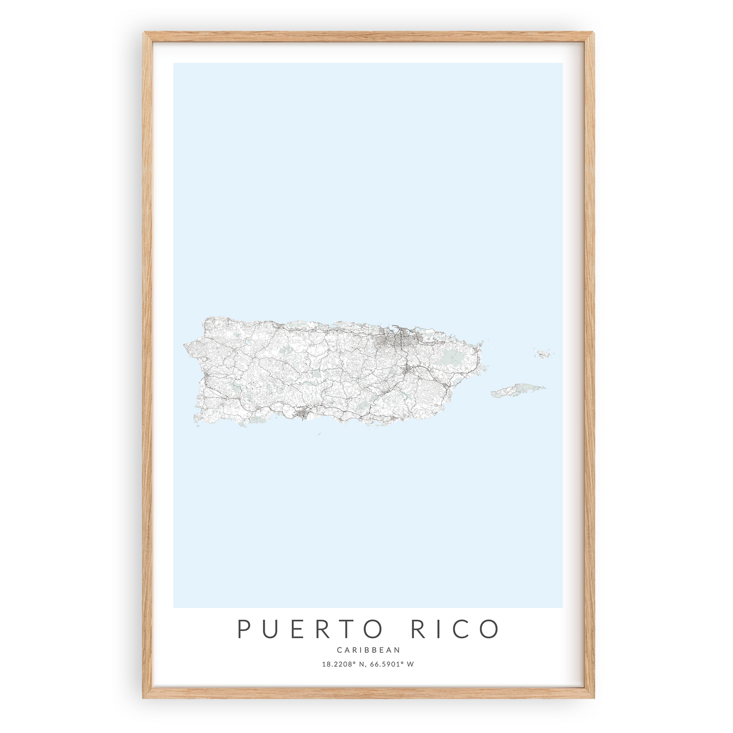 Puerto Rico Map Print