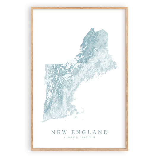 New England Map Print