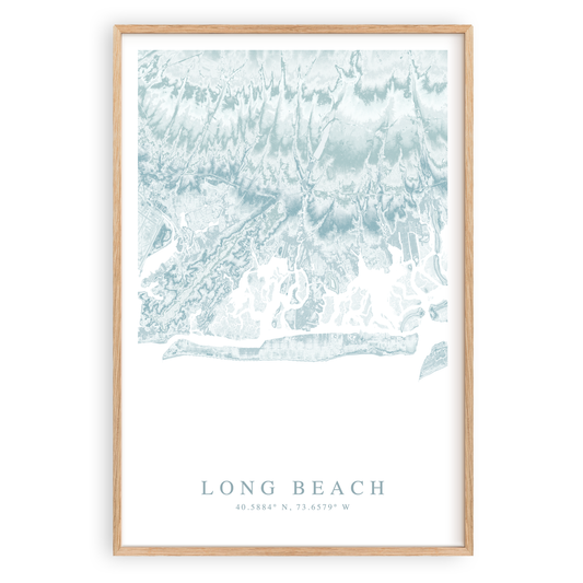 long beach new york ma print in wood frame