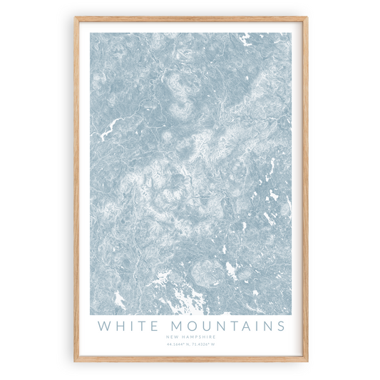 White Mountains Map Print