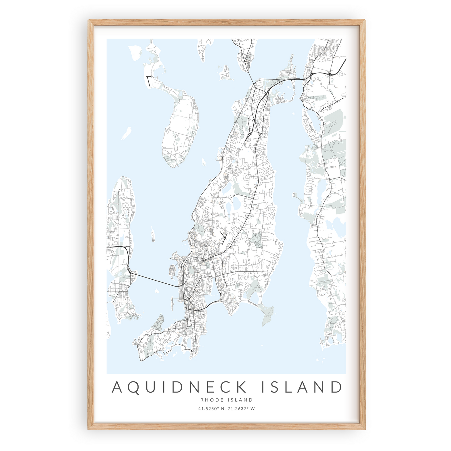 Aquidneck Island Map Print