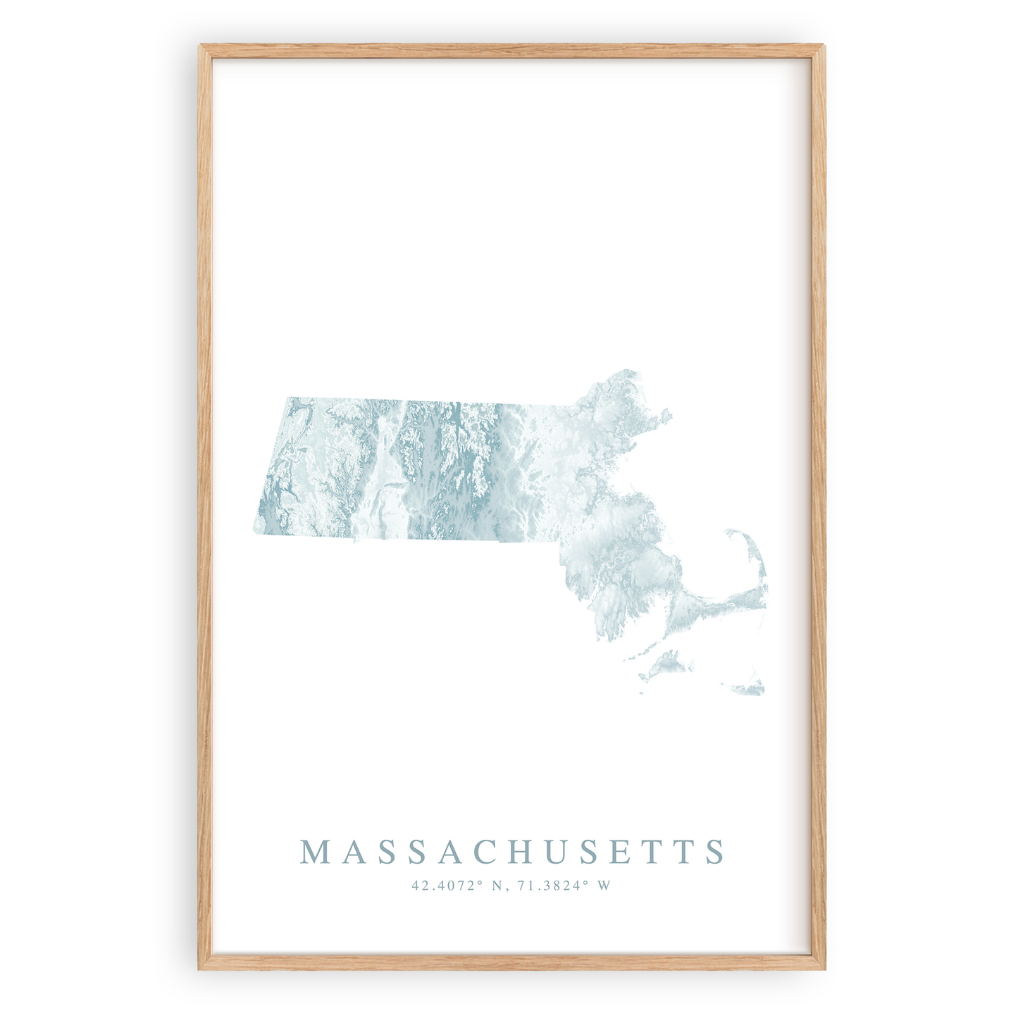 Massachusetts Map Print