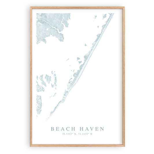 beach haven new jersey map print