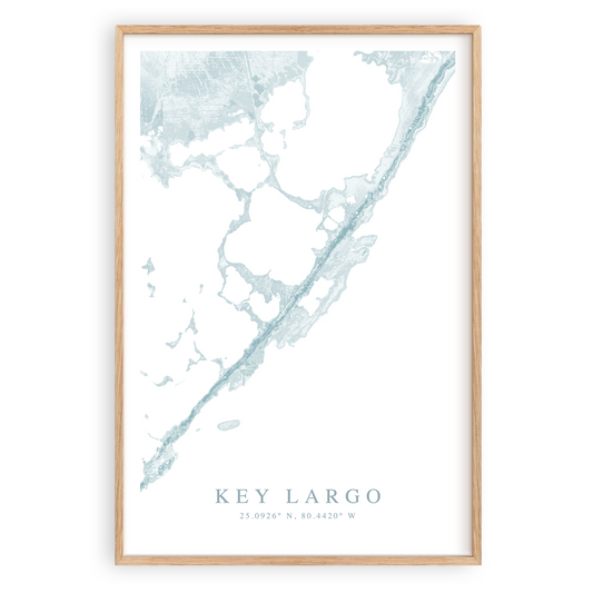 key largo florida map poster