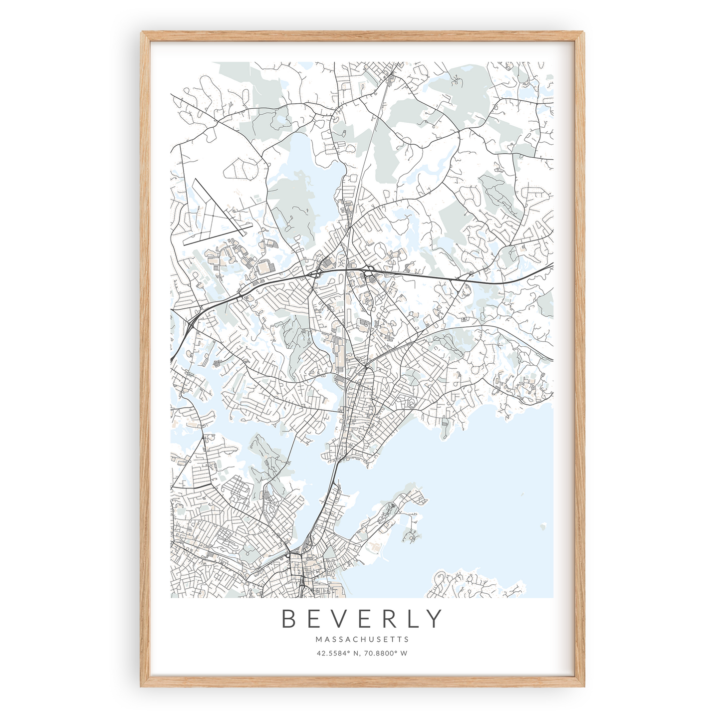 Beverly Massachusetts Map Print