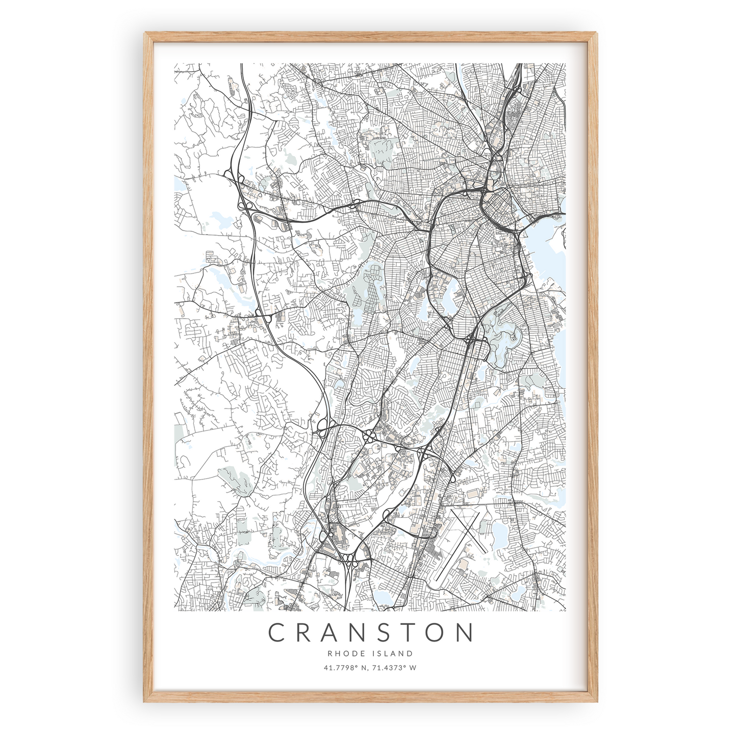 Cranston Map Print