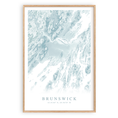 brunswick maine map poster