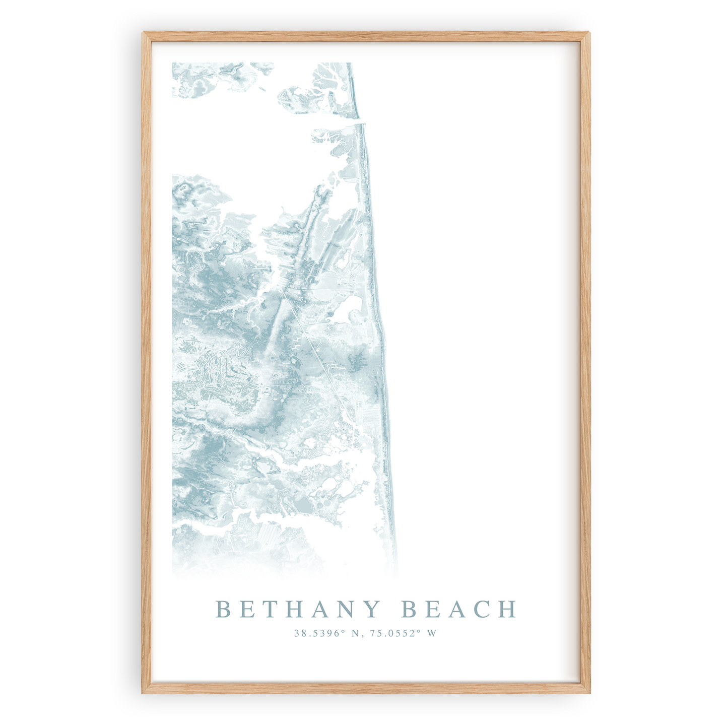 bethany beach delaware map print