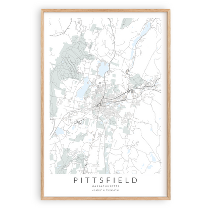 Pittsfield Massachusetts Map Print