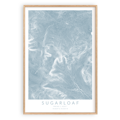 Sugarloaf Maine Map Print