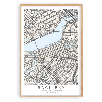 Back Bay Map Print