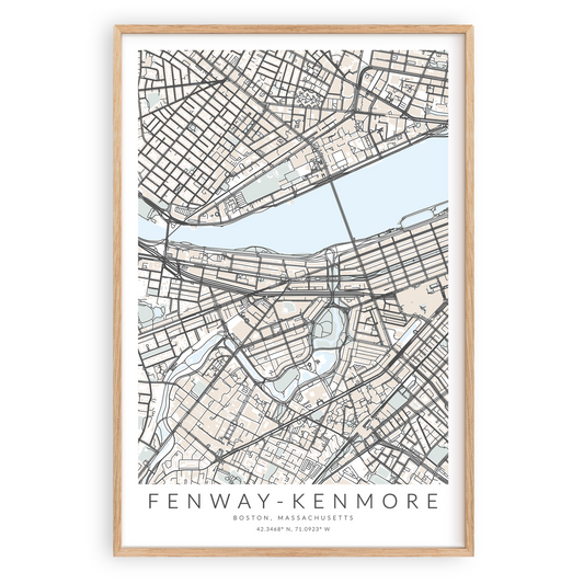 Fenway-Kenmore Map Print