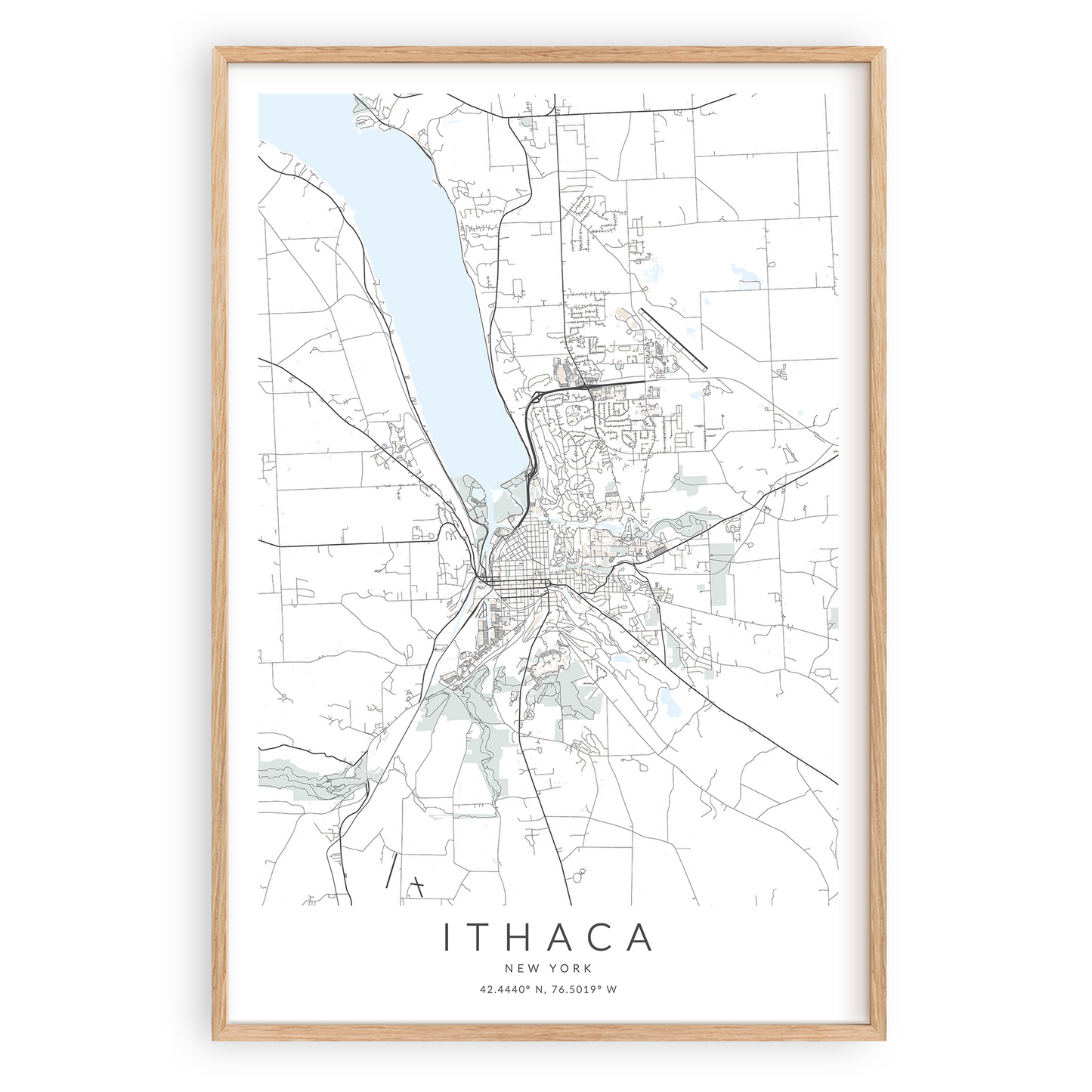ithaca new york map print