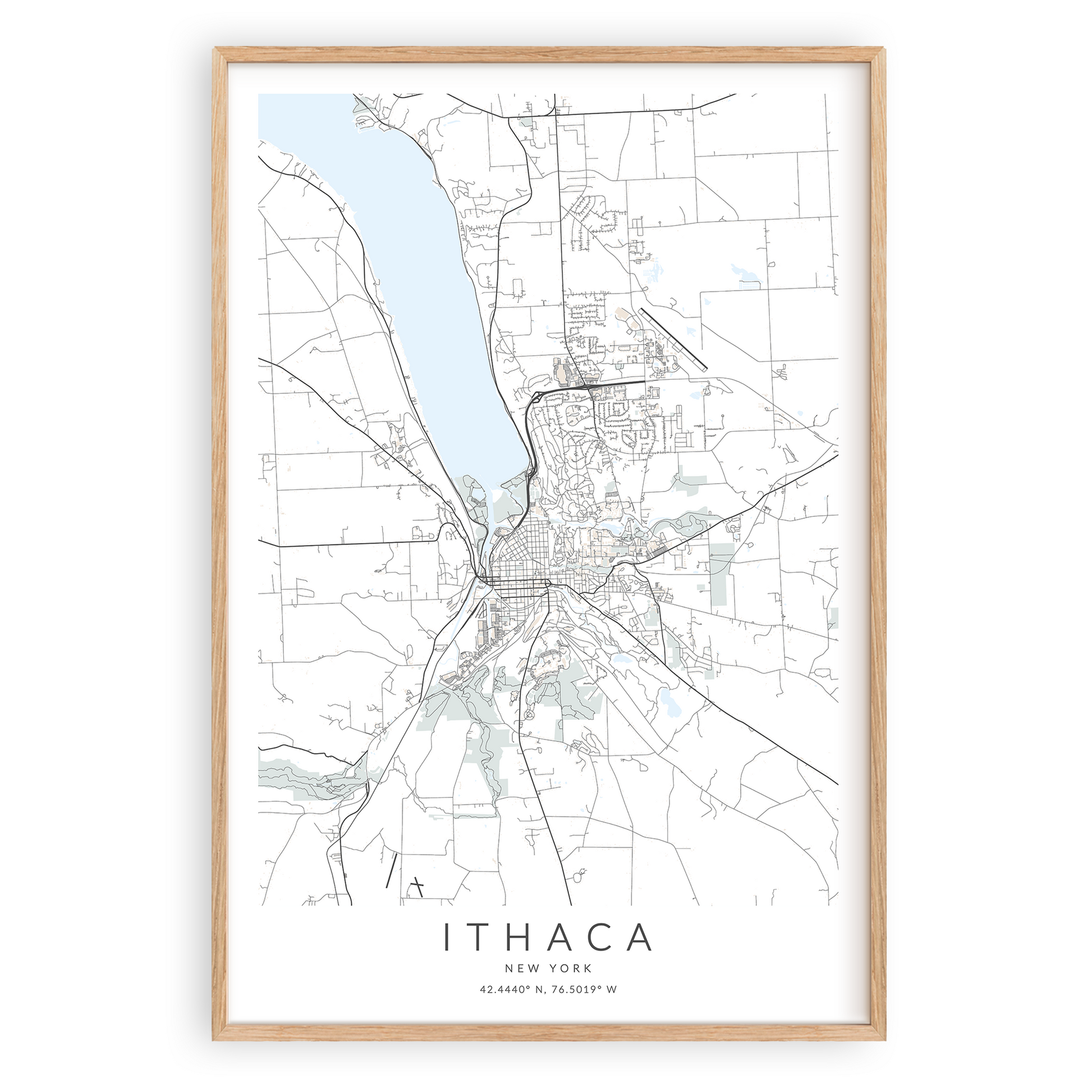 ithaca new york map print