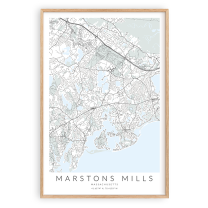 Marstons Mills Map Print