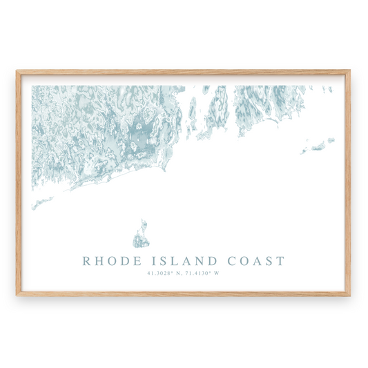 rhode island coast map print